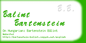 balint bartenstein business card
